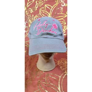 Harley Davidson pink and gray strapback baseball cap